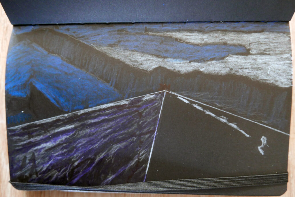 Josee de With - 'Tekening vanuit de Hemel' - kleurpotlood - 12,5 x 22,5 cm