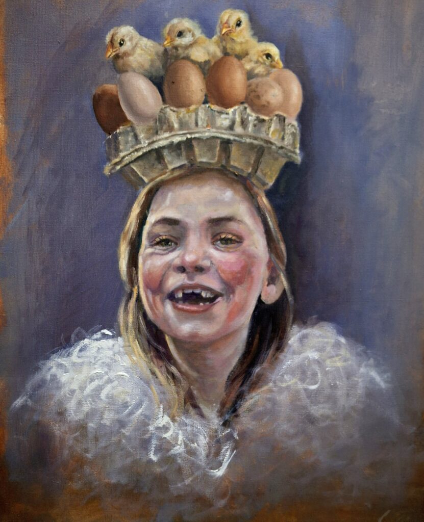 Marian van de Sanden - 'Engelse vrouw' - olieverf op doek - 60 x 80 - cm