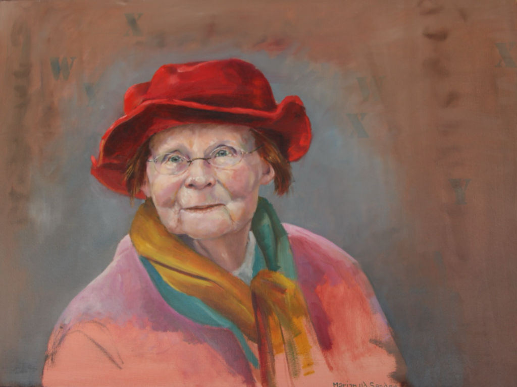 Marian van der Sanden - 'Juf' - olieverf - 60 x 80 cm