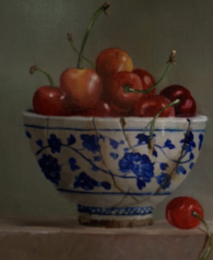 Marian van der Sanden - 'Kersen' - olieverf op doek - 60 x 80 cm