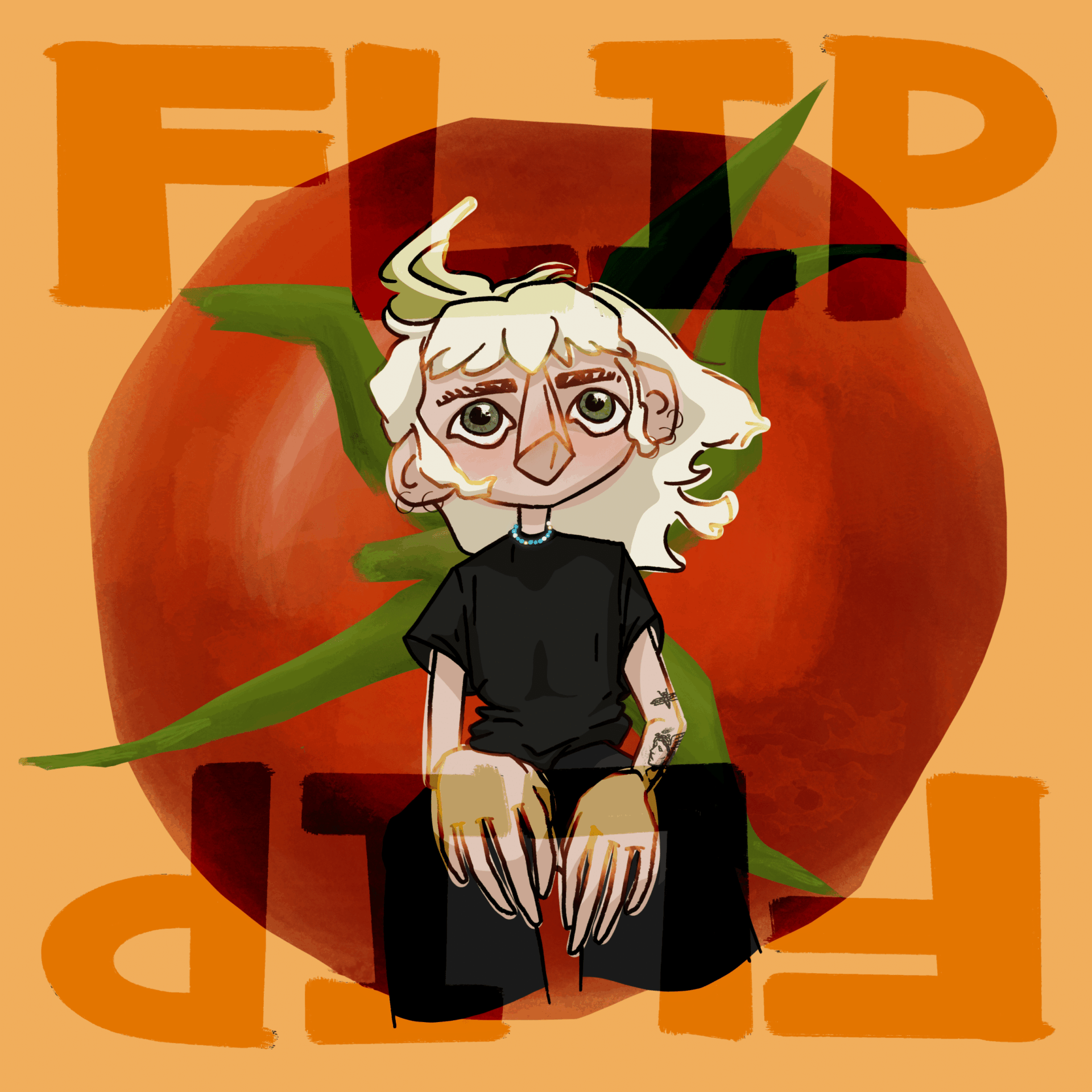 Lieve_van_Gestel_2.-Digitale-illustratie-van-een-platenhoes-design-voor-Flip.-Deel-van-F.L.I.P.-project-2024
