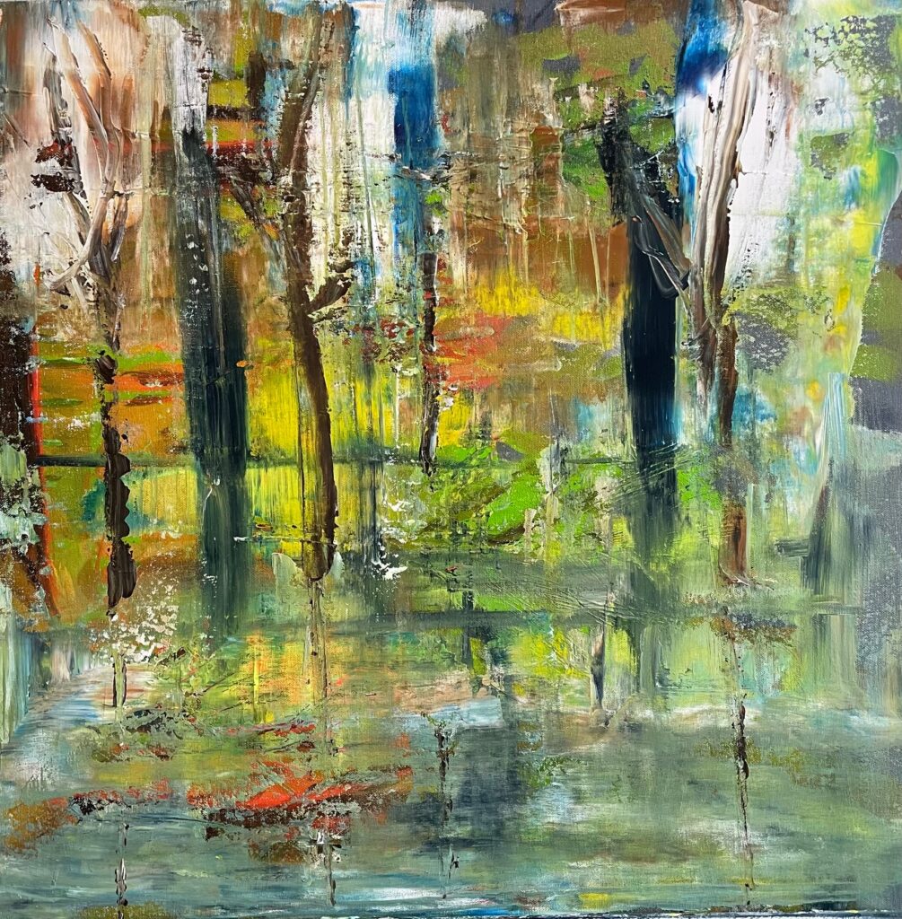 Rens Henquet - 'Reflecties 1' - acryl op doek - 60 x 60 cm