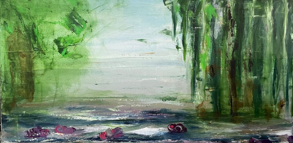 Rens Henquet - 'Reflecties 3' - acryl op doek - 80 x 40cm