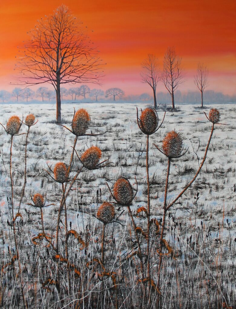 Carla-van-Gisbergen-Ochtendrood-mixed-media-op-gepoedercoat-metaalm-80-x-100-scaled