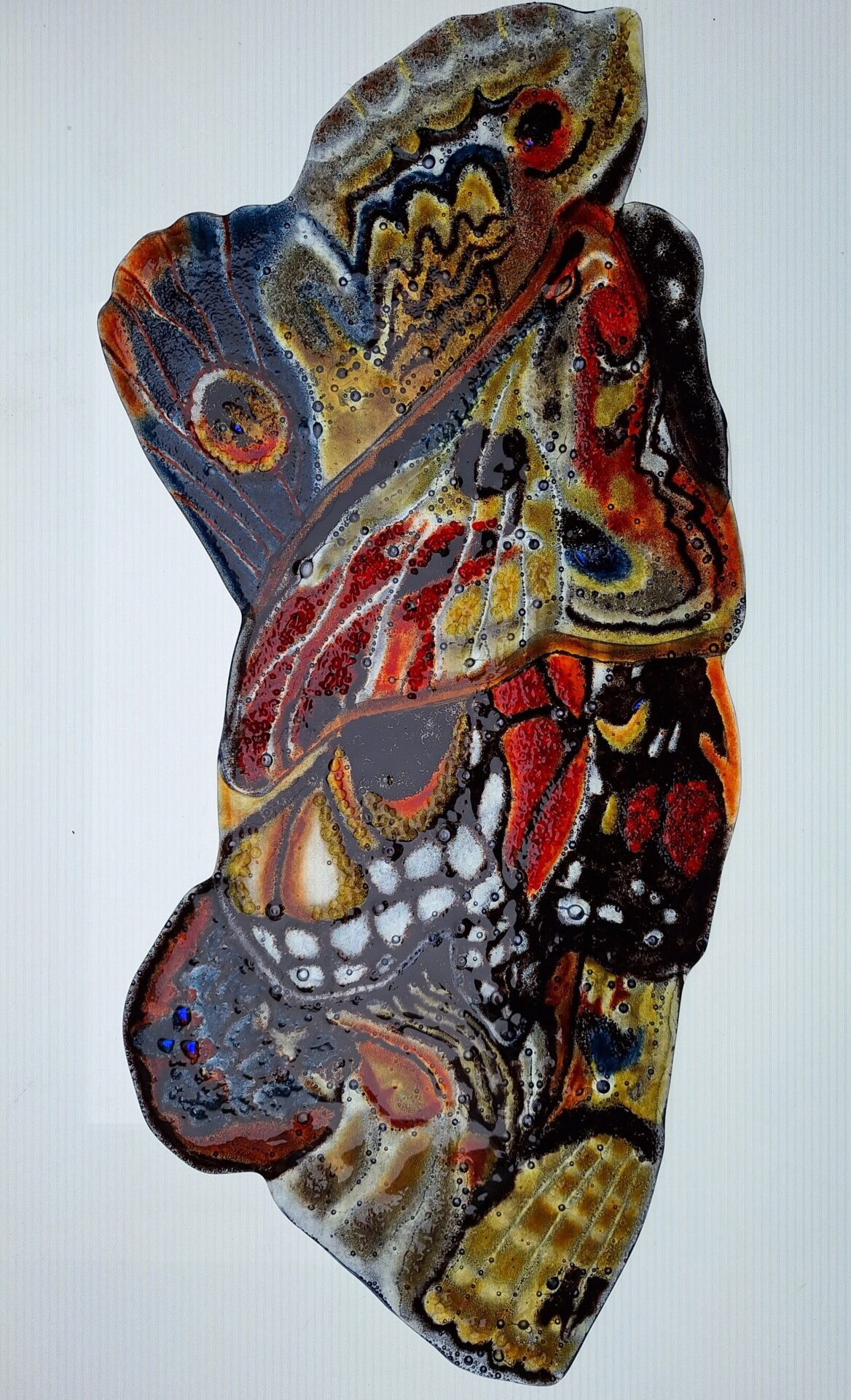 Anja van Aalen - 'Dansende vleugels' - glaskunst - 35 x 80 cm