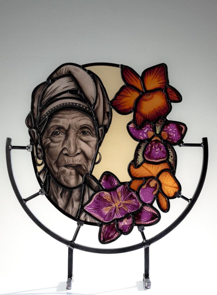 Emma van Broekhoven - 'Orquidea' - brandschilderen:graveren