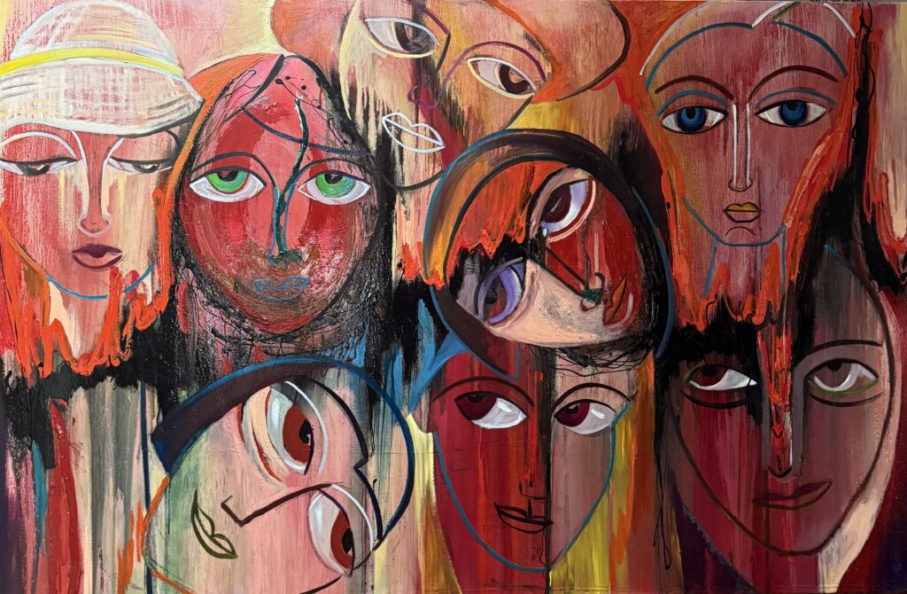 Henny Ketelaars - 'Carnaval' - 175 x 115 cm - olie op doek