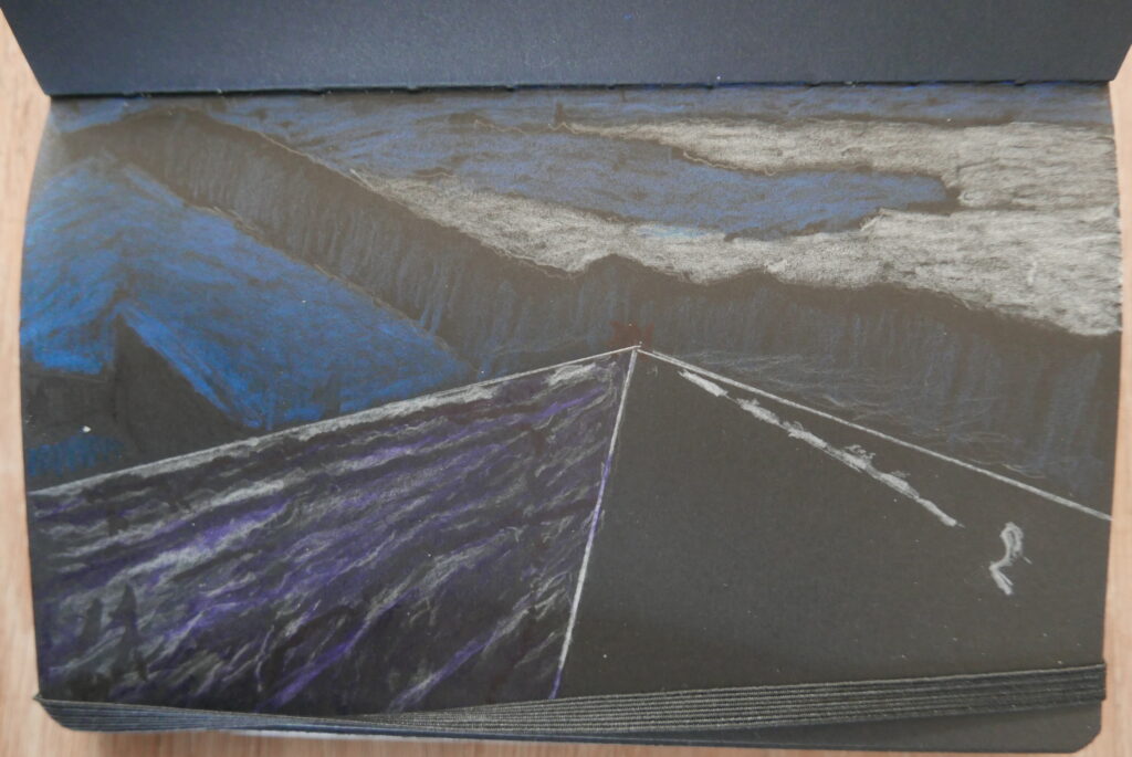 Josee de With - 'Tekening vanuit de Hemel' - kleurpotlood - 12,5 x 22,5 cm