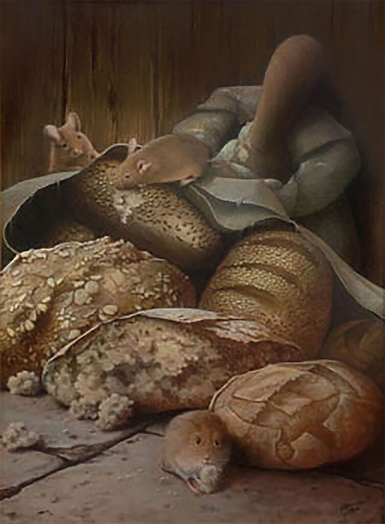 Ton Derks - 'Oud brood - airbrush - 90 x 75 cm