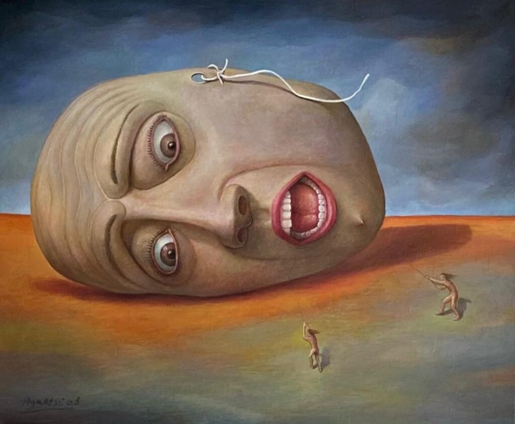 Walter Agaatsz - 'Masker' - olieverf op linnen - 80 x 65 cm